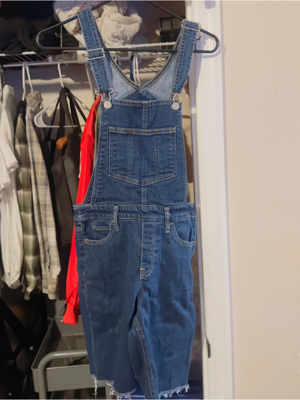 Denim Overalls Shortalls - Blue